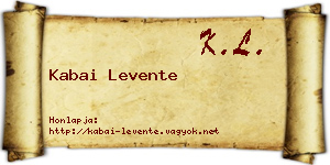 Kabai Levente névjegykártya