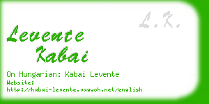 levente kabai business card